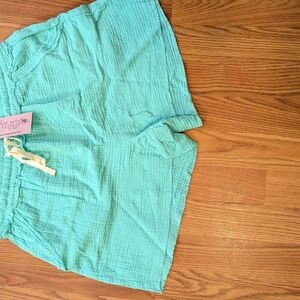 High Waist Turquoise Shorts
